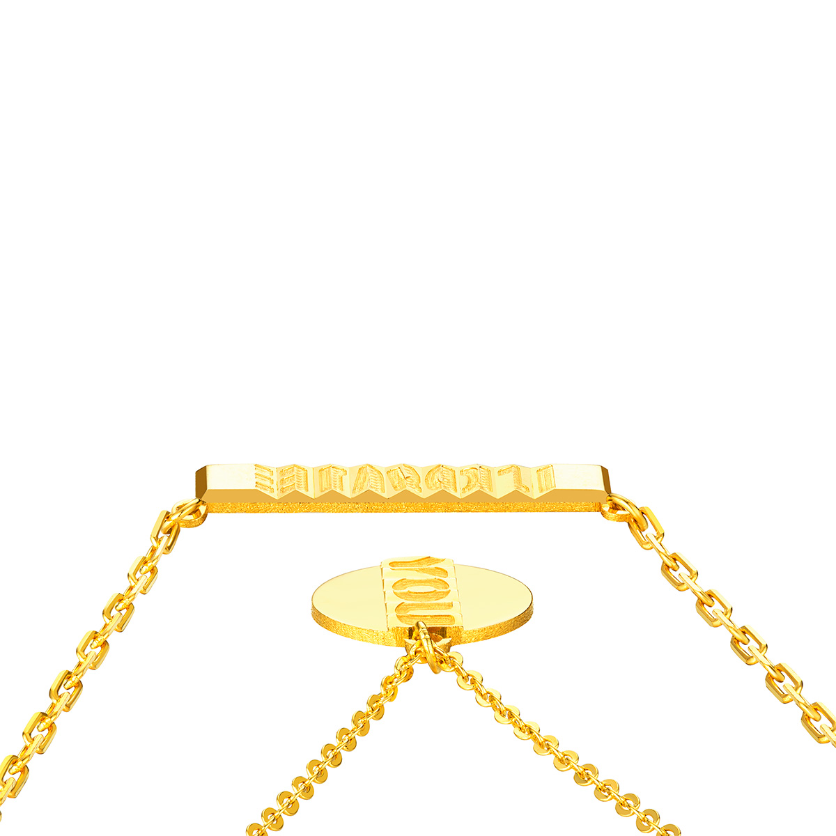 六福珠寶黃金頸鏈 - "獨家密語"999足金頸鏈