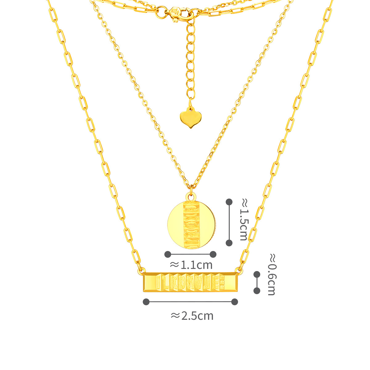 六福珠寶黃金頸鏈 - "獨家密語"999足金頸鏈