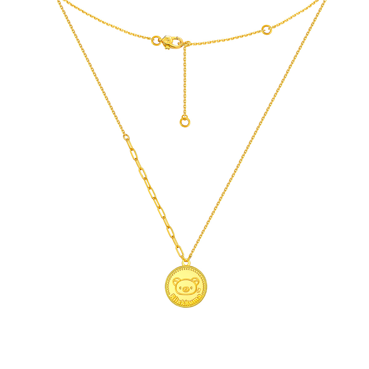 六福珠寶黃金頸鏈 - "蘋果小熊"990黃金頸鏈