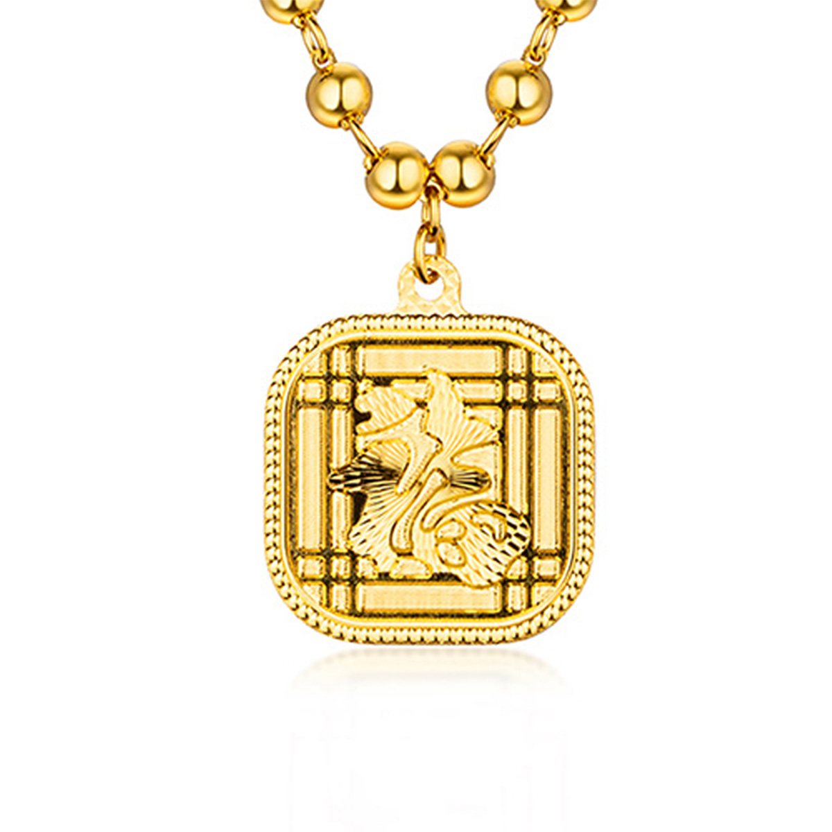 $t('六福珠寶')黄金颈链 - "福泽千秋"福字990黄金颈链