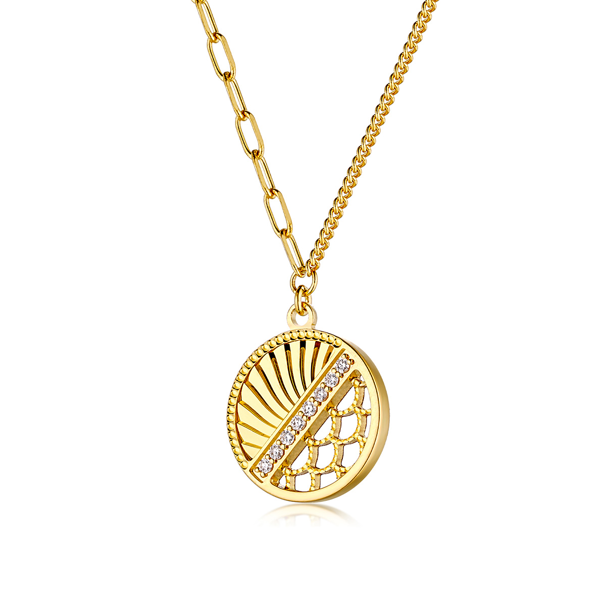 六福珠寶黃金頸鏈 - "浮光悅動"990黃金鑽石頸鏈