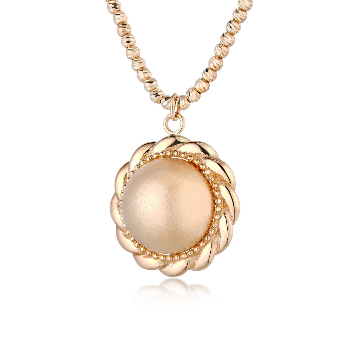 六福珠寶18K黃金頸鏈 - "優雅金珠"18K金(黃色)頸鏈