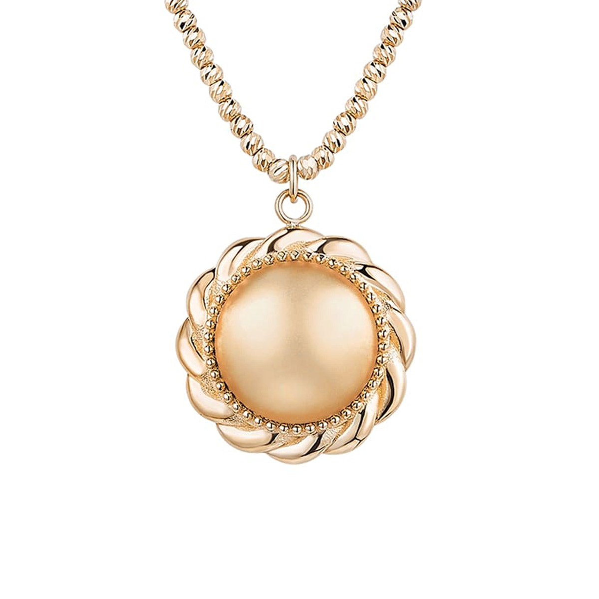 $t('六福珠寶')18K黃金頸鏈 - "優雅金珠"18K金(黃色)頸鏈