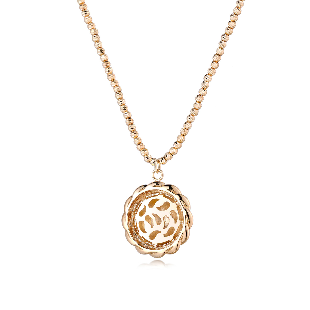 六福珠寶18K黃金頸鏈 - "優雅金珠"18K金(黃色)頸鏈