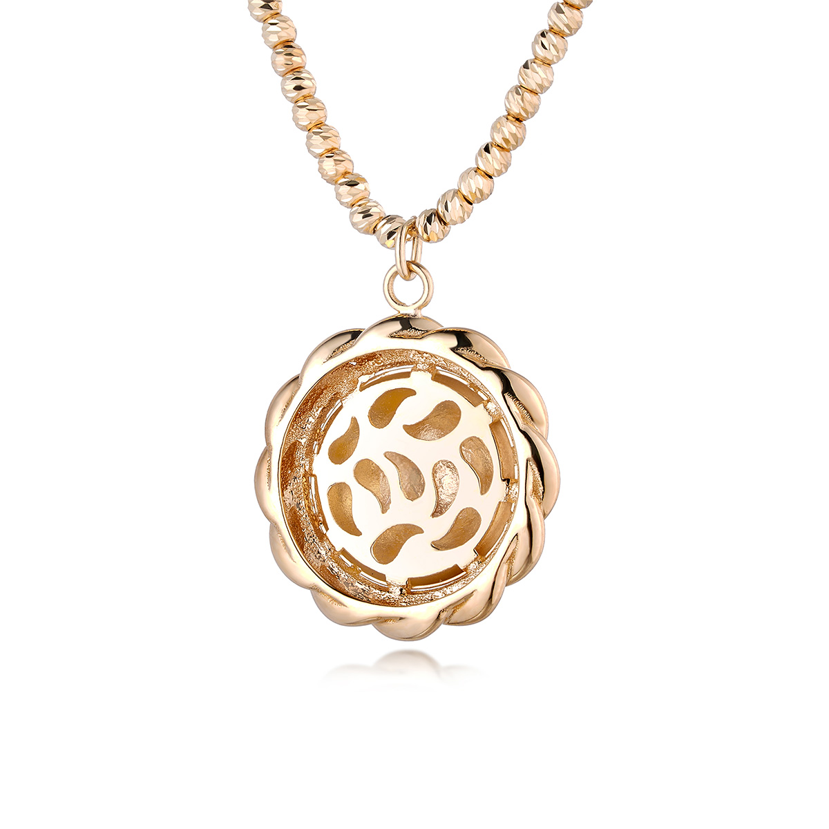 六福珠寶18K黃金頸鏈 - "優雅金珠"18K金(黃色)頸鏈