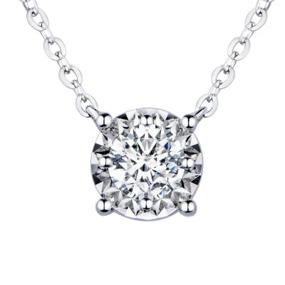 六福珠寶18K金頸鏈 - “閃耀”18K金(白色)鑽石頸鏈