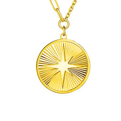 六福珠寶黄金颈链 - "八芒星光"990黄金颈链