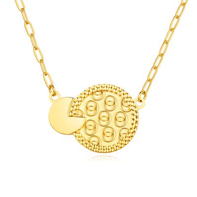 六福珠寶黃金頸鏈 - "喜樂圓滿"990黃金頸鏈