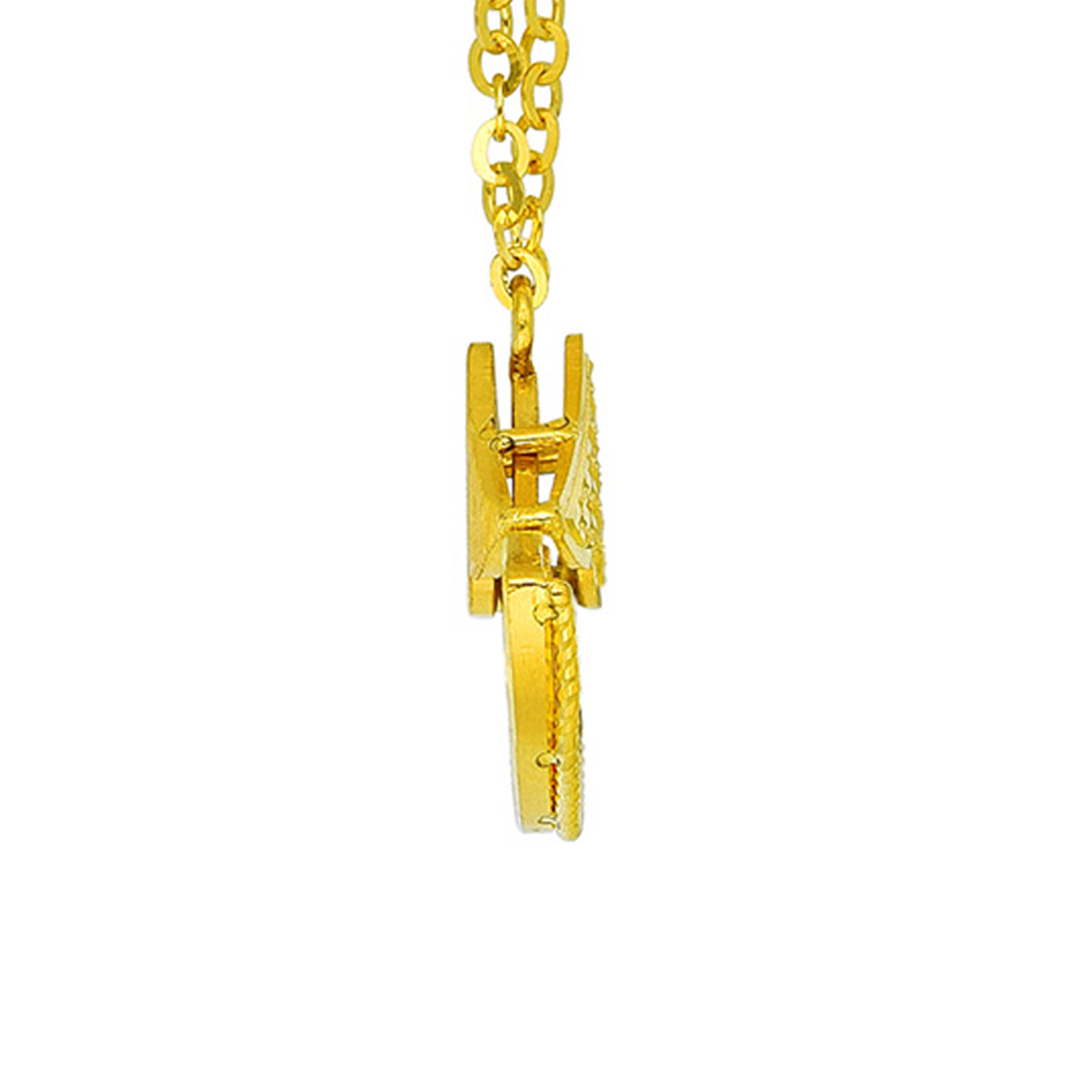 六福珠寶黃金頸鏈 - "杏(幸)運密語"999足金頸鏈