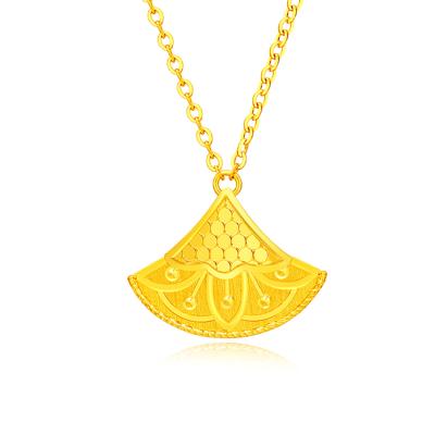 六福珠寶黃金頸鏈 - "杏(幸)運密語"999足金頸鏈