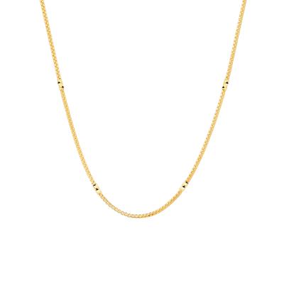 六福珠寶黃金頸鏈 - "盒仔鏈素鏈"999足金頸鏈