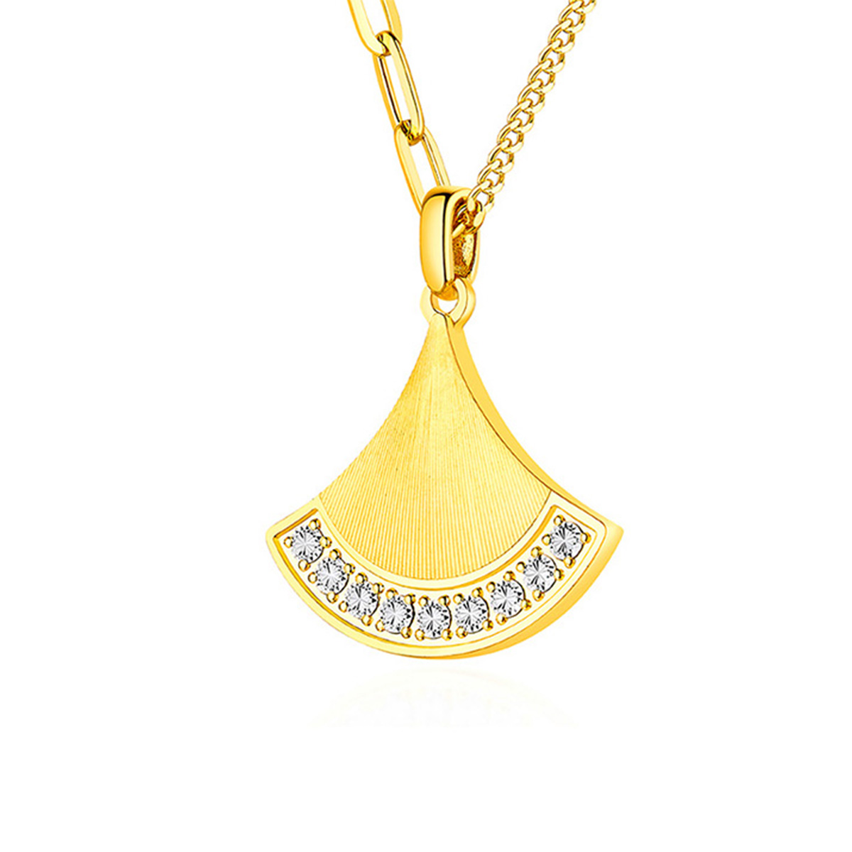 六福珠寶黃金頸鏈 - "流閃幻影"999足金頸鏈(米字車花切割工藝)