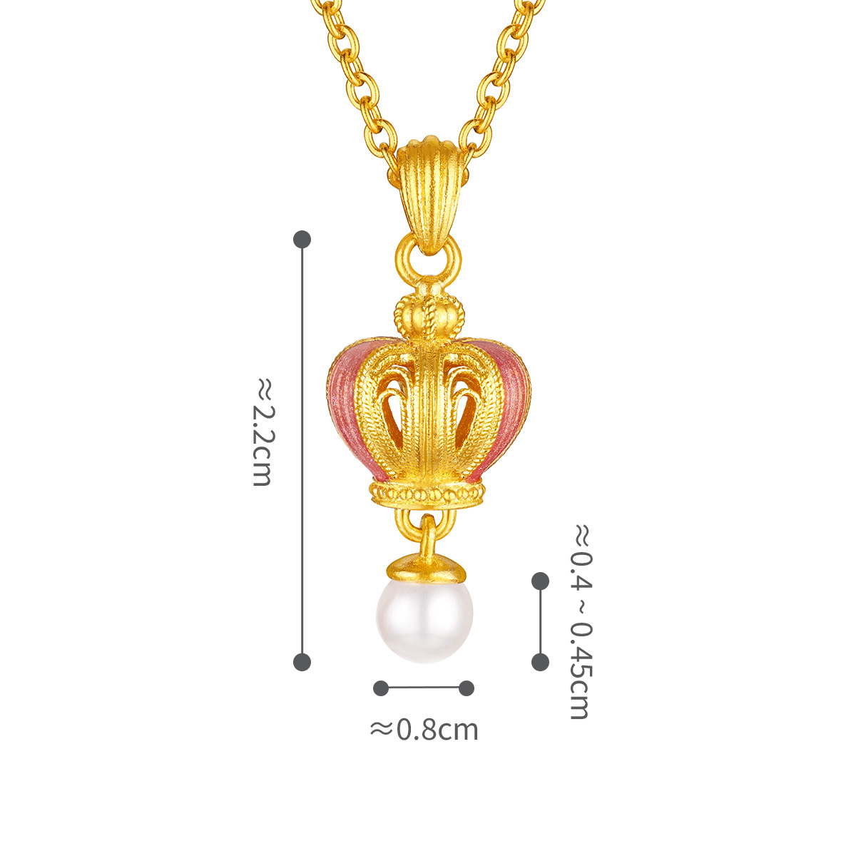 六福珠寶黃金頸鏈 - "多巴胺后冠"999.9黃金頸鏈