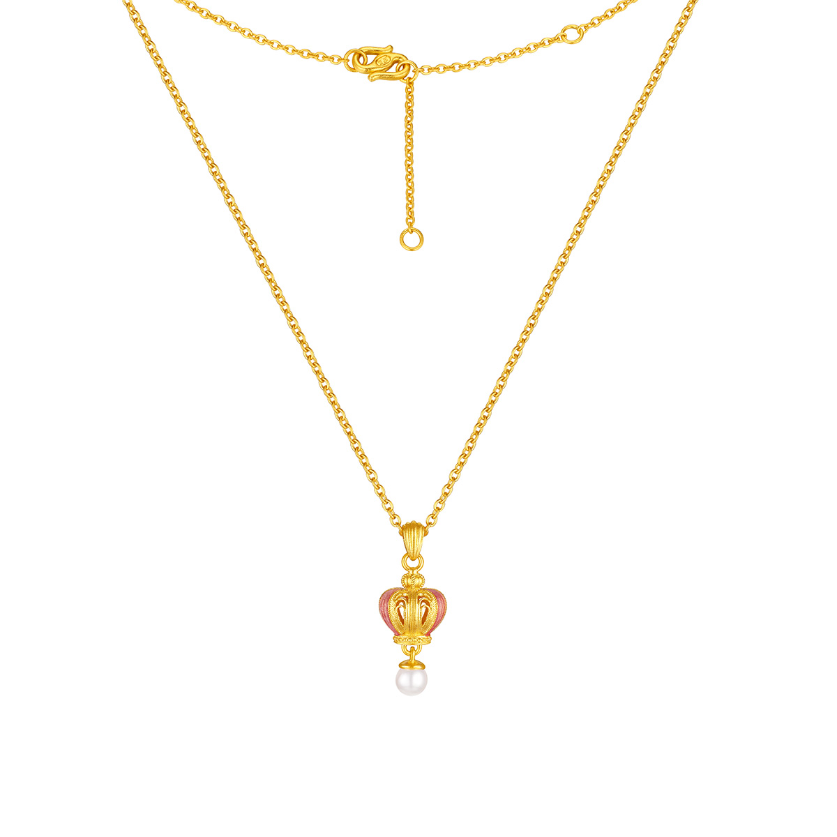 六福珠寶黃金頸鏈 - "多巴胺后冠"999.9黃金頸鏈