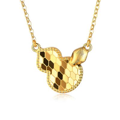 六福珠寶黃金頸鏈 - “鱗光閃閃”葫蘆造型999足金頸鏈