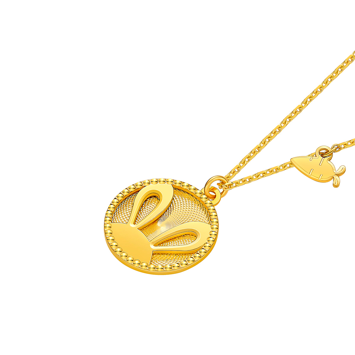 六福珠寶黃金頸鏈 - "團圓兔"990黃金頸鏈