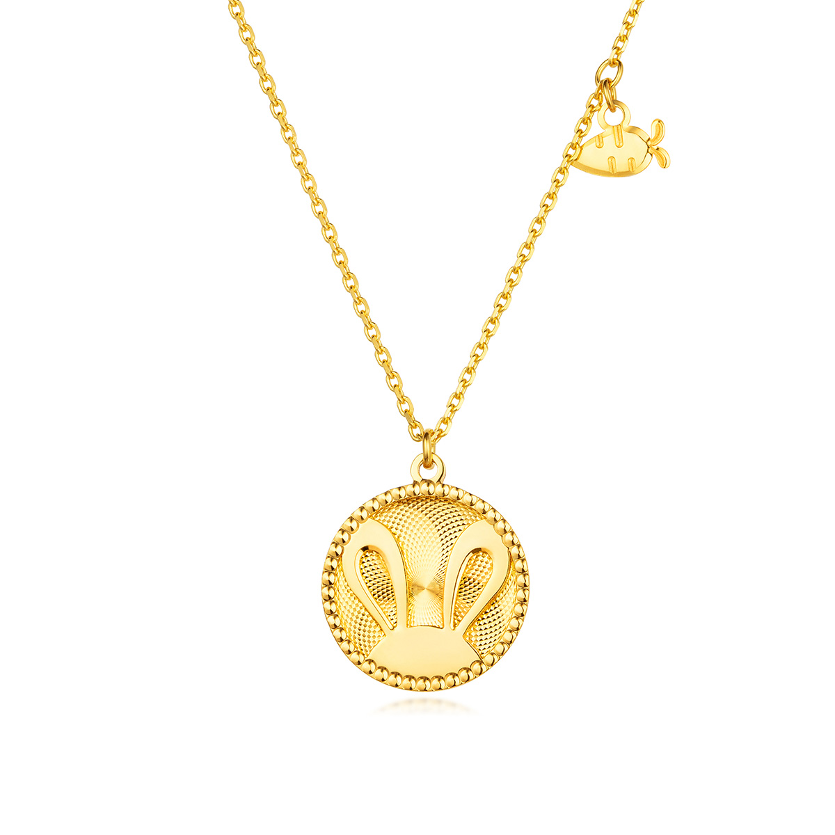 六福珠寶黃金頸鏈 - "團圓兔"990黃金頸鏈