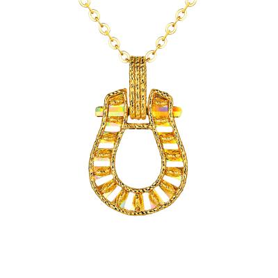 六福珠寶黃金頸鏈 - "冰‧鑽馬蹄"999足金頸鏈