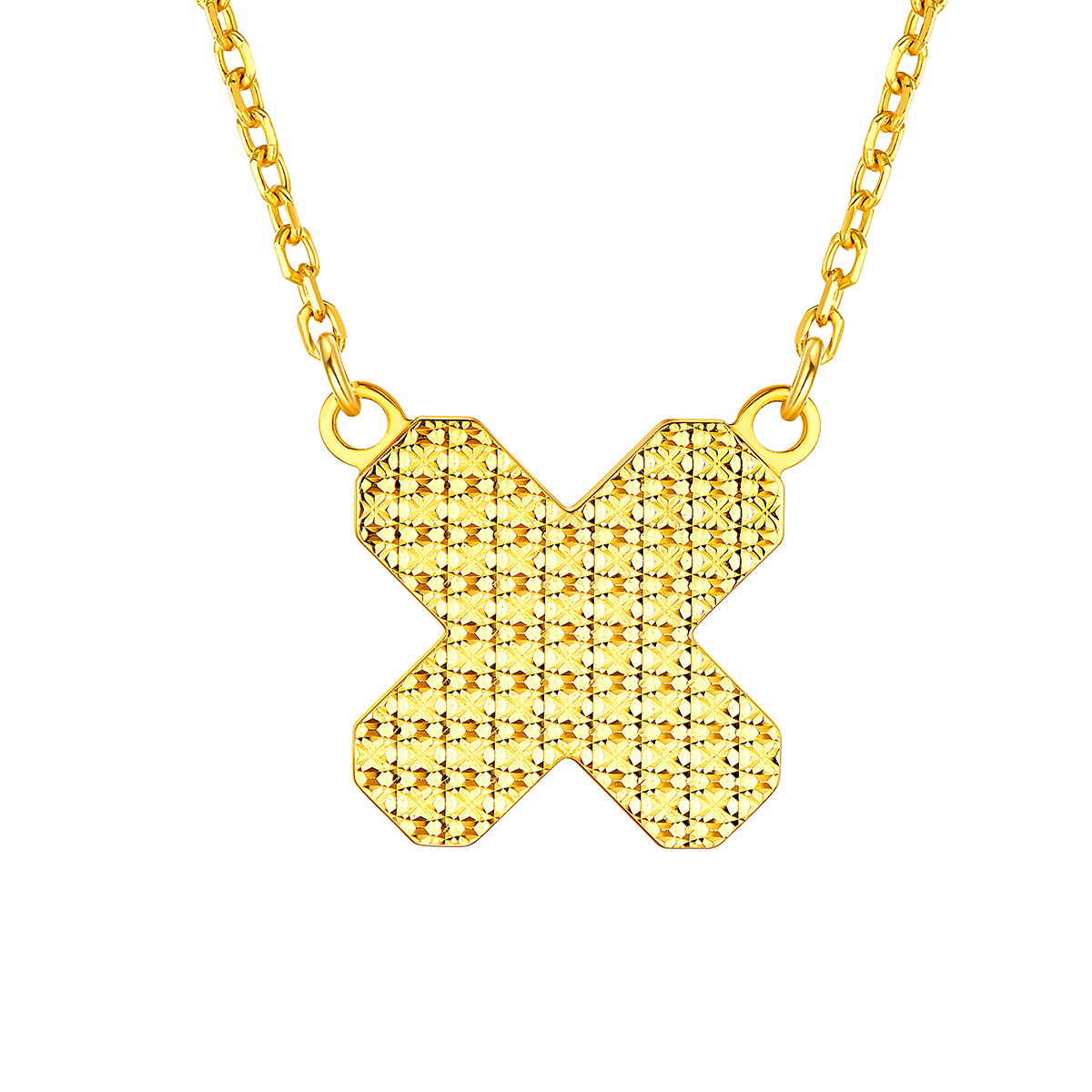 六福珠寶黃金頸鏈 - "浪漫公式"990黃金鑽石頸鏈