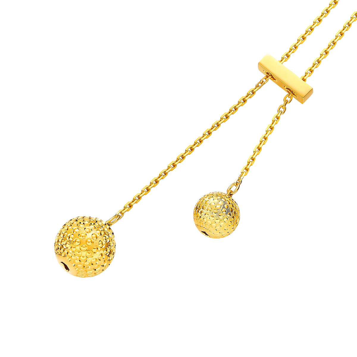 六福珠寶黃金頸鏈 - "閃光星球"990黃金頸鏈