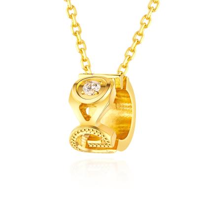 六福珠寶黃金頸鏈 - "囍愛時刻"990黃金頸鏈