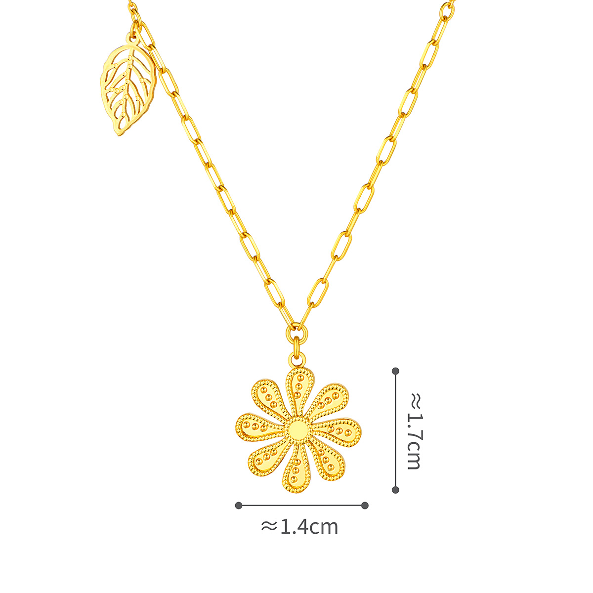 六福珠寶黃金頸鏈 - "小雛菊"990黃金頸鏈