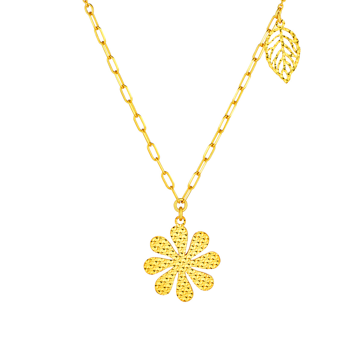 六福珠寶黃金頸鏈 - "小雛菊"990黃金頸鏈