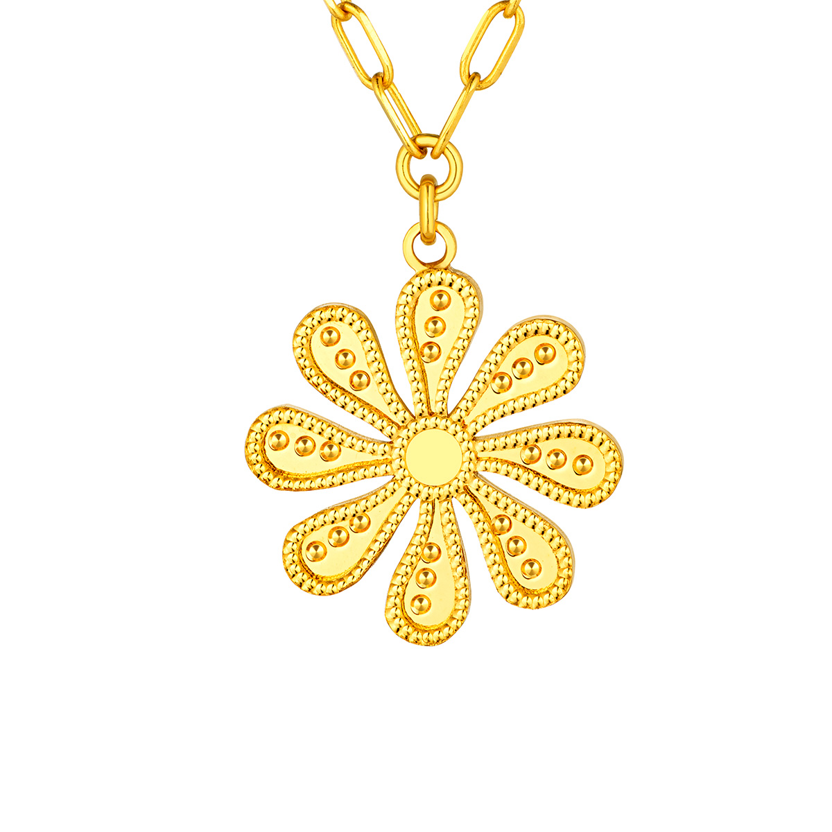 六福珠寶黃金頸鏈 - "小雛菊"990黃金頸鏈