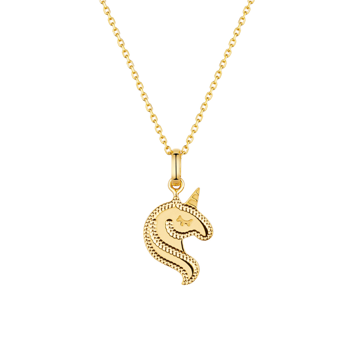 六福珠寶黃金頸鏈 - "萌寵聯盟"獨角獸990黃金琺瑯頸鏈