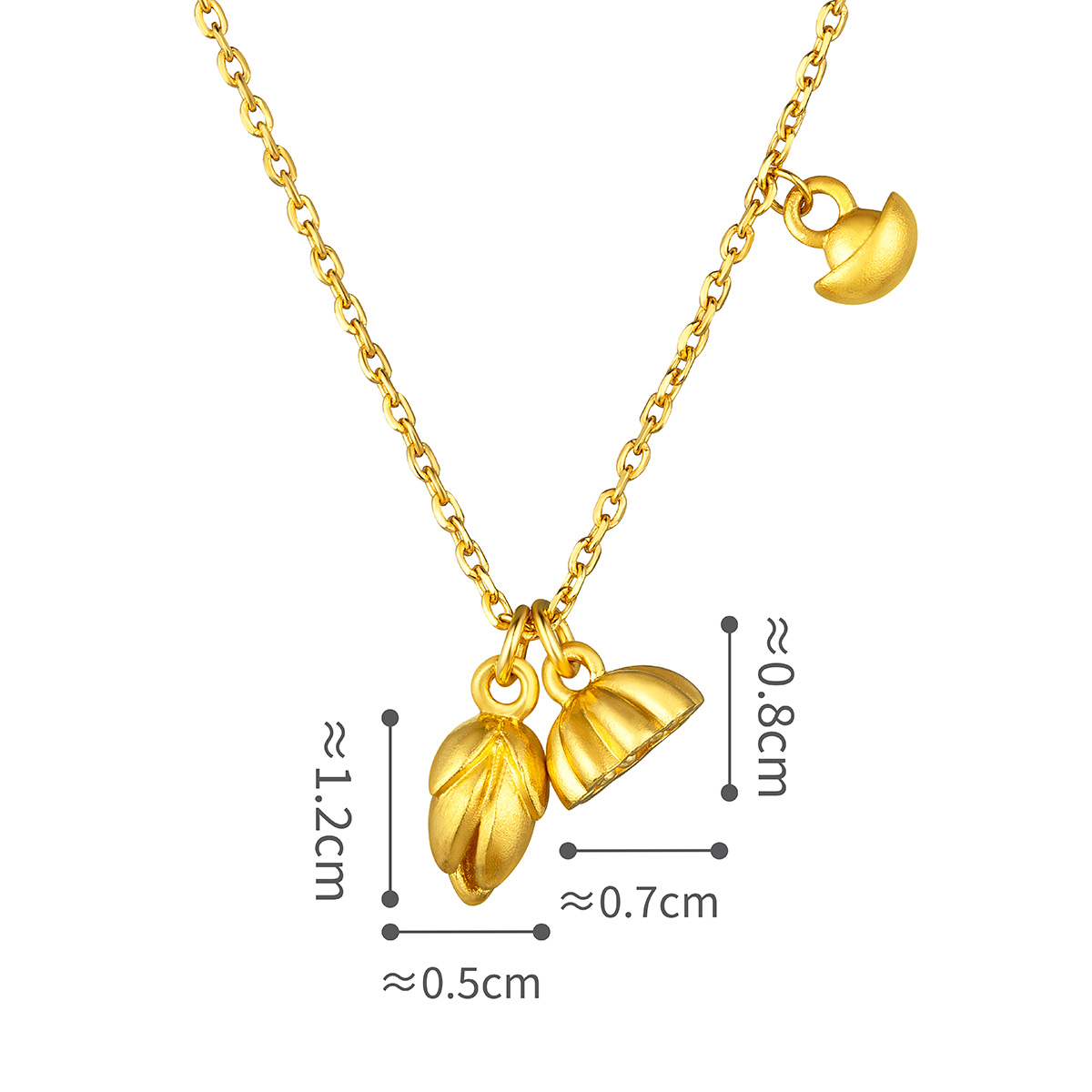 六福珠寶黃金頸鏈 - "蓮盛•蓬生"999.9黃金頸鏈