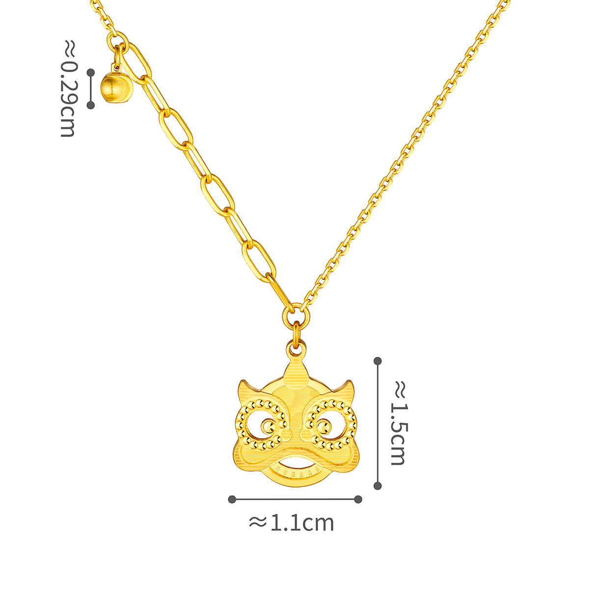 六福珠寶黃金頸鏈 - "醒獅"990黃金頸鏈