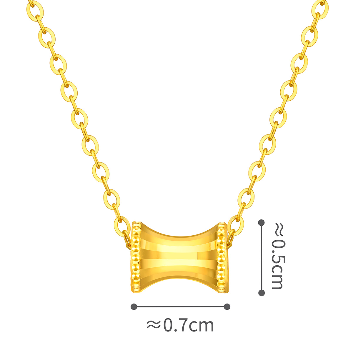 六福珠寶黃金頸鏈 - "小蠻腰"990黃金頸鏈