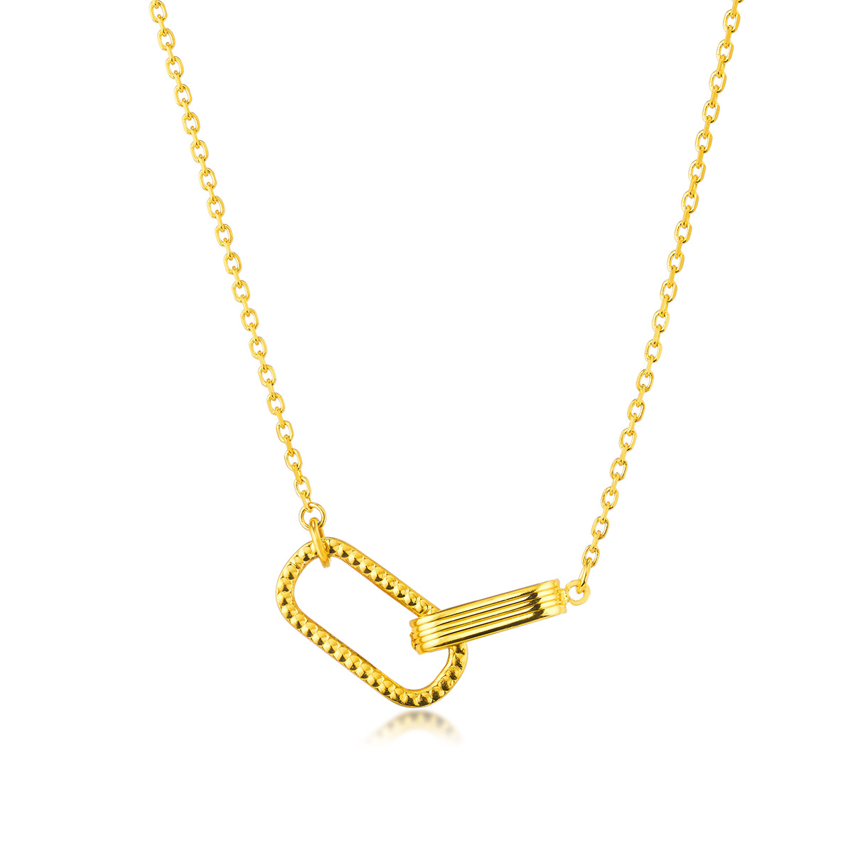 六福珠寶黃金頸鏈 - 圓扣990黃金頸鏈