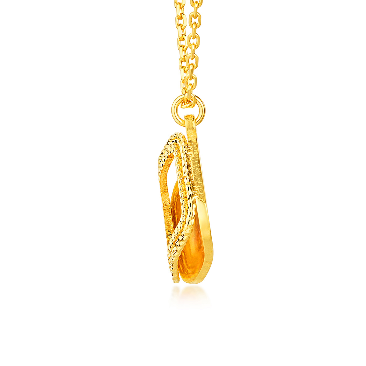 六福珠寶黃金頸鏈 - "炫彩小方糖"990黃金頸鏈