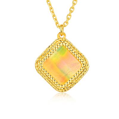 六福珠寶黃金頸鏈 - "炫彩小方糖"990黃金頸鏈