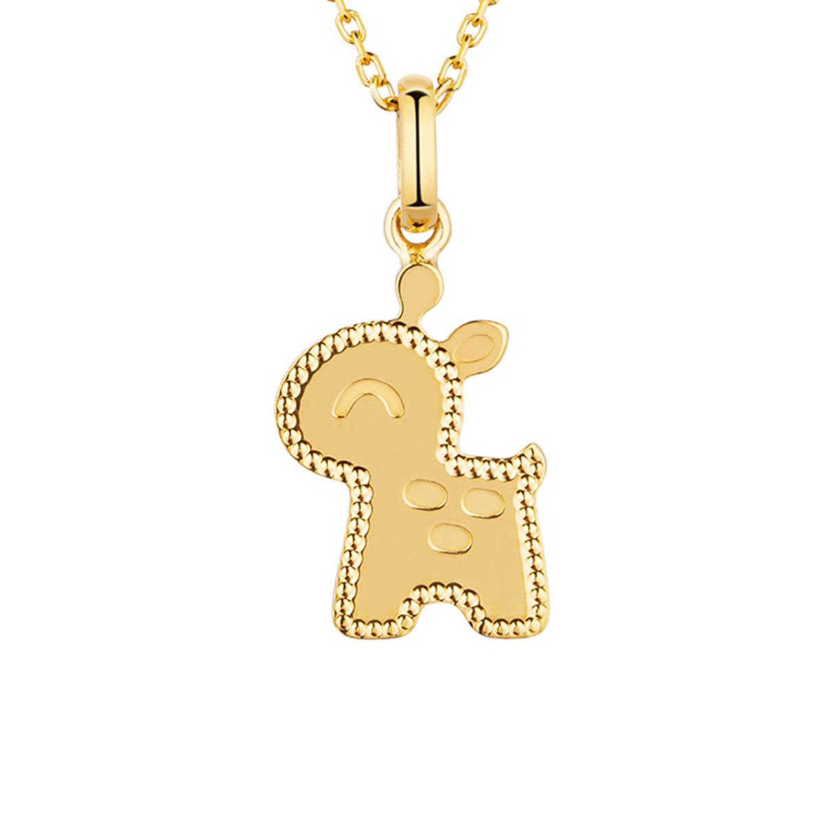 六福珠寶黃金頸鏈 - "萌寵聯盟"小鹿造型990黃金琺瑯頸鏈