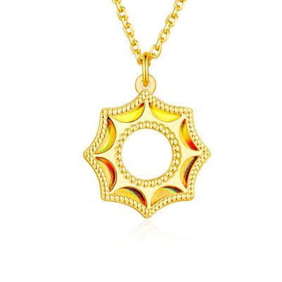 六福珠寶黃金頸鏈 - "耀出彩虹"990黃金頸鏈(炫彩工藝)