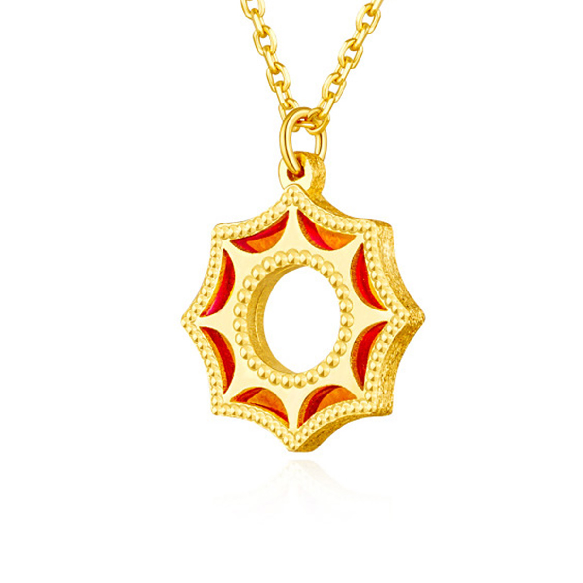 六福珠寶黃金頸鏈 - "耀出彩虹"990黃金頸鏈(炫彩工藝)