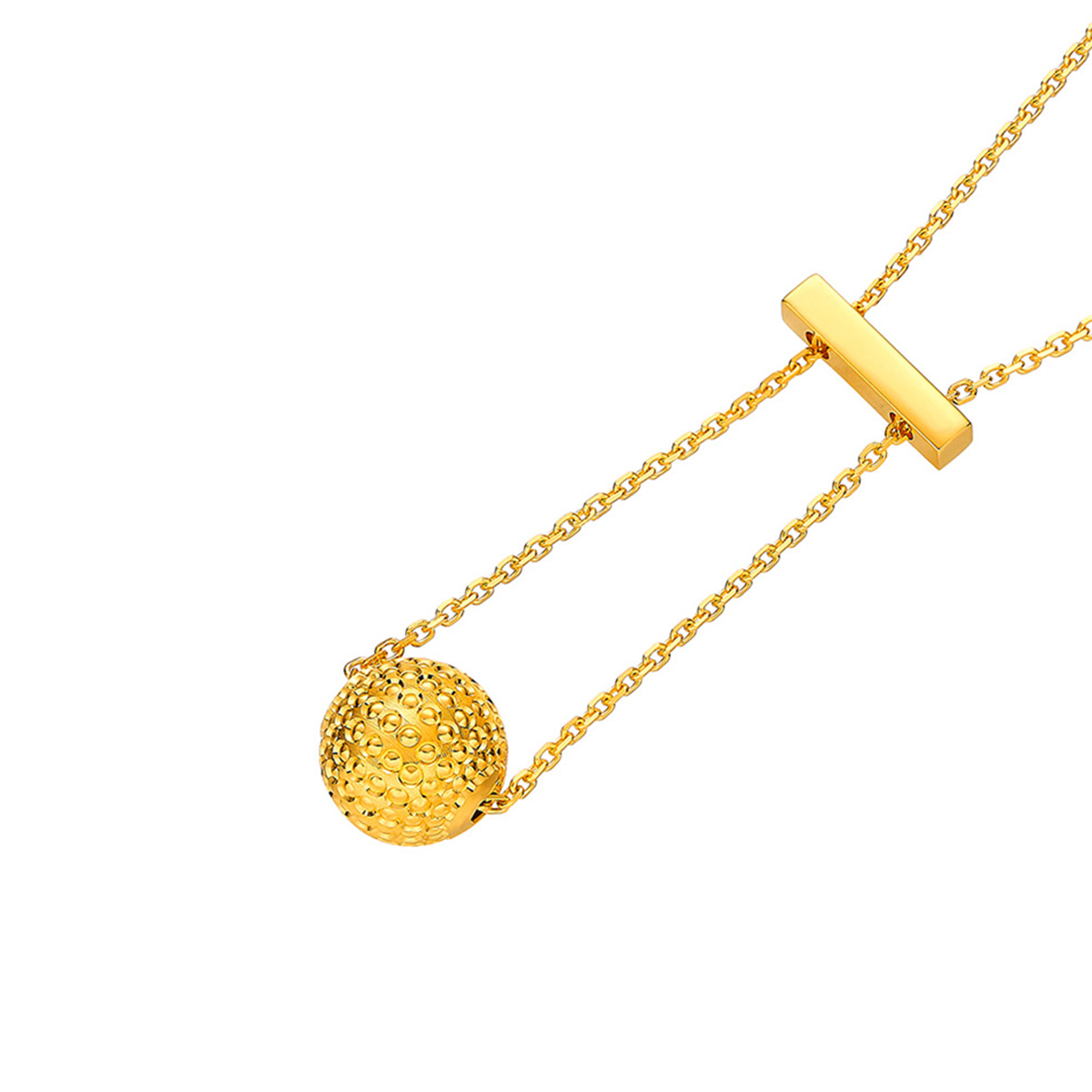 六福珠寶黃金頸鏈 - "閃光星球"990黃金頸鏈