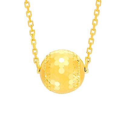 六福珠寶黃金頸鏈 - "閃動星球"990黃金鑽石頸鏈