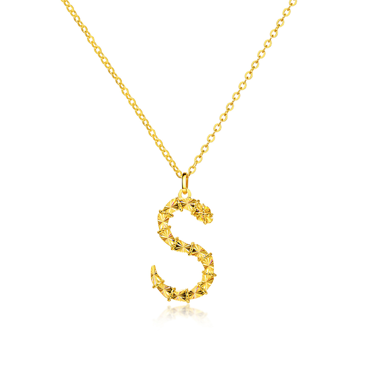 六福珠寶黃金頸鏈 - “冰‧鑽靈蛇”999足金頸鏈