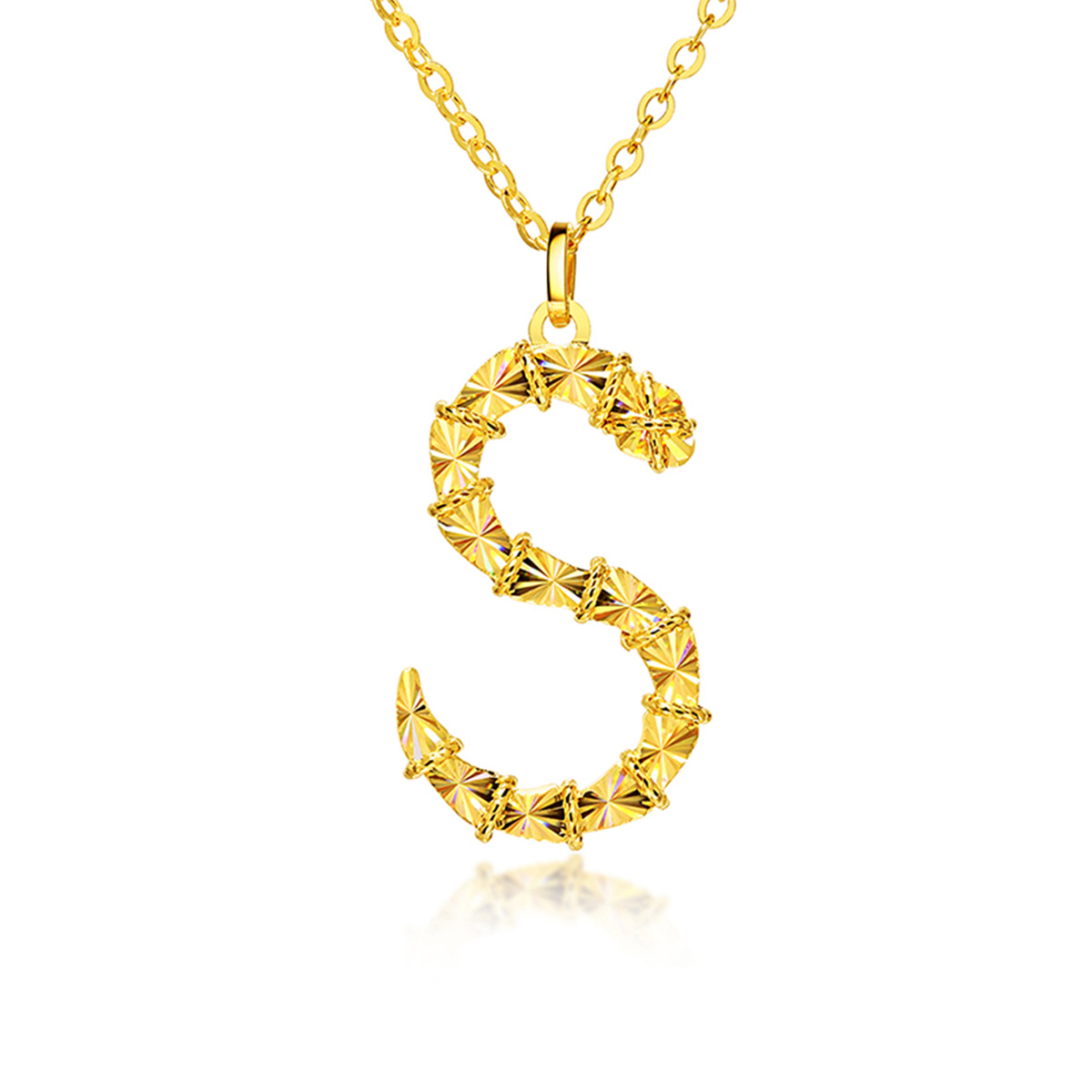 六福珠寶黃金頸鏈 - “冰‧鑽靈蛇”999足金頸鏈