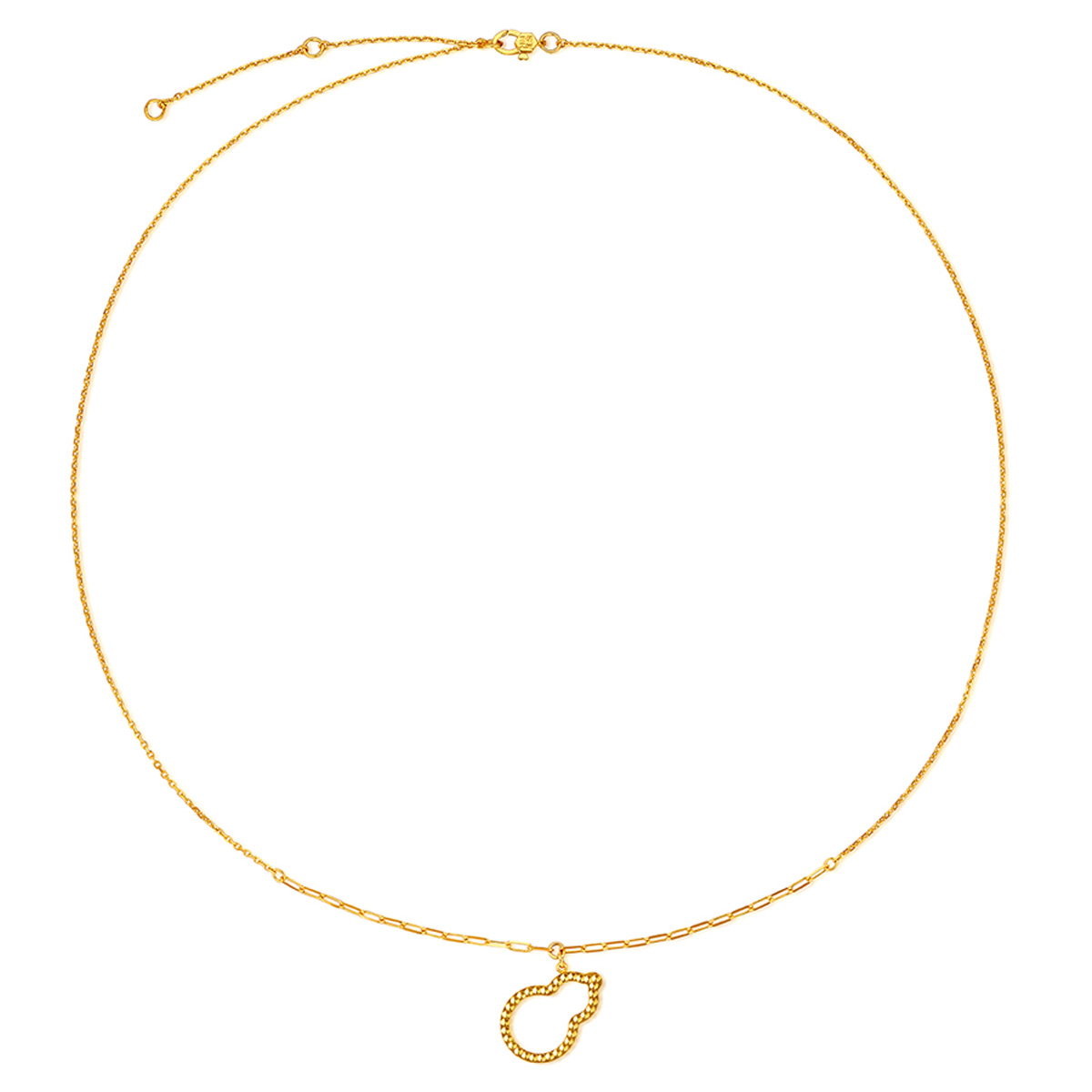 六福珠寶黃金頸鏈 - "金葫蘆"990黃金頸鏈