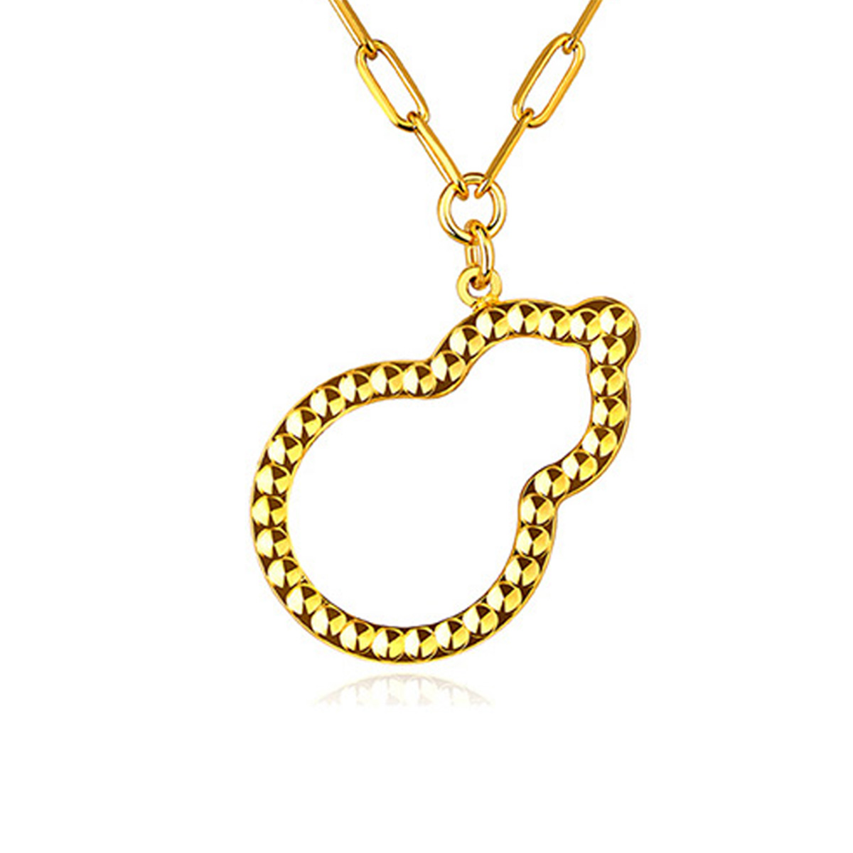$t('六福珠寶')黃金頸鏈 - "金葫蘆"990黃金頸鏈