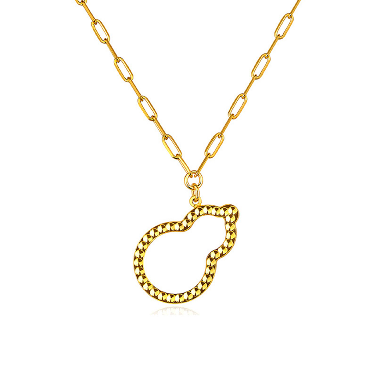 六福珠寶黃金頸鏈 - "金葫蘆"990黃金頸鏈