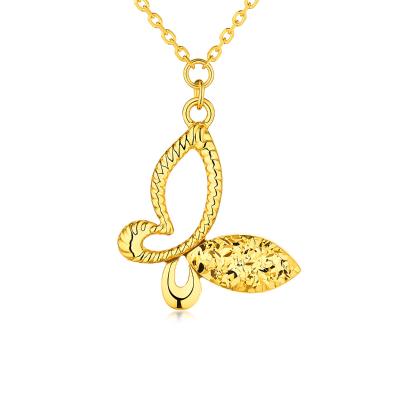 六福珠寶黃金頸鏈 - "蝶舞翩翩"990黃金頸鏈