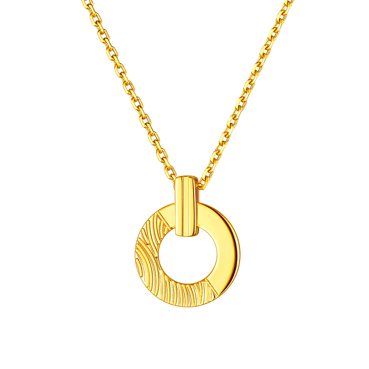 六福珠寶黃金頸鏈 - "小圓份"990黃金圓環頸鏈