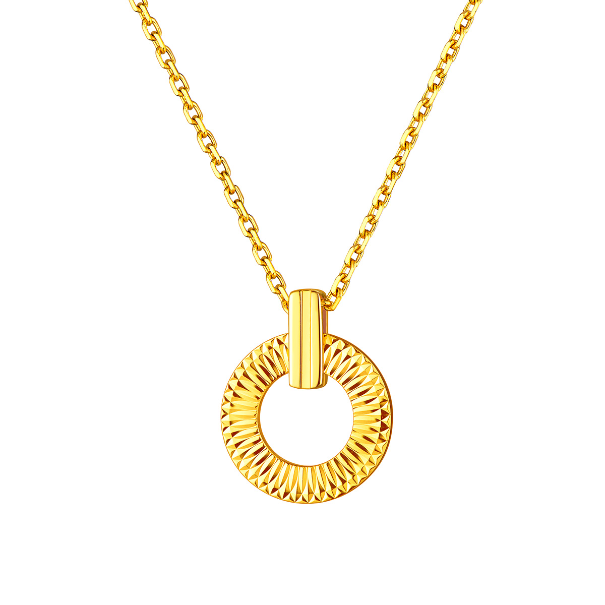 六福珠寶黃金頸鏈 - "小圓份"990黃金圓環頸鏈