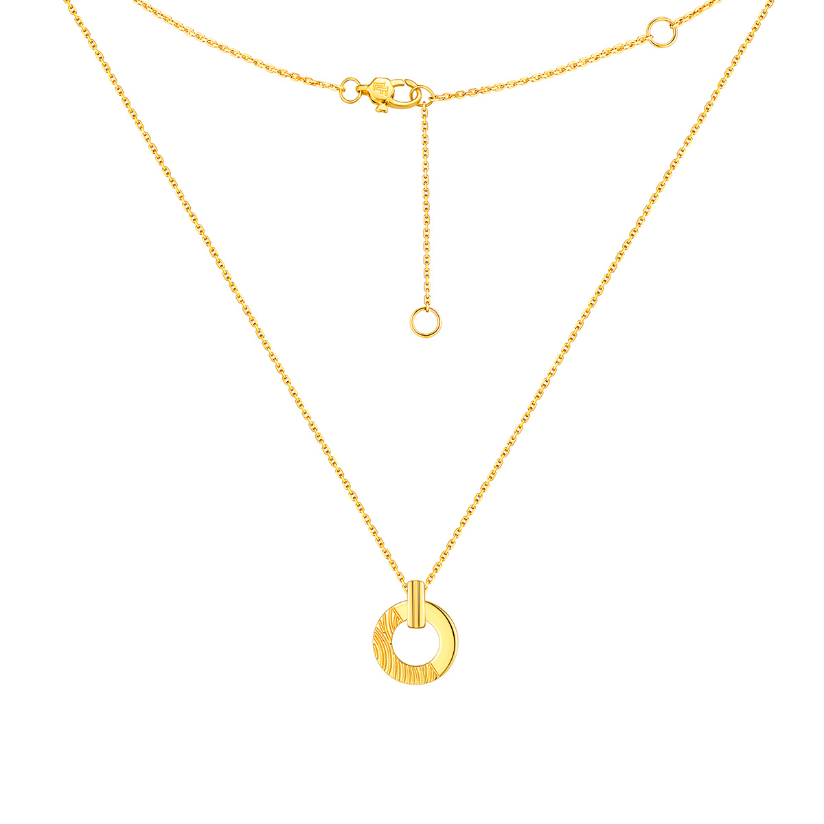 六福珠寶黃金頸鏈 - "小圓份"990黃金圓環頸鏈