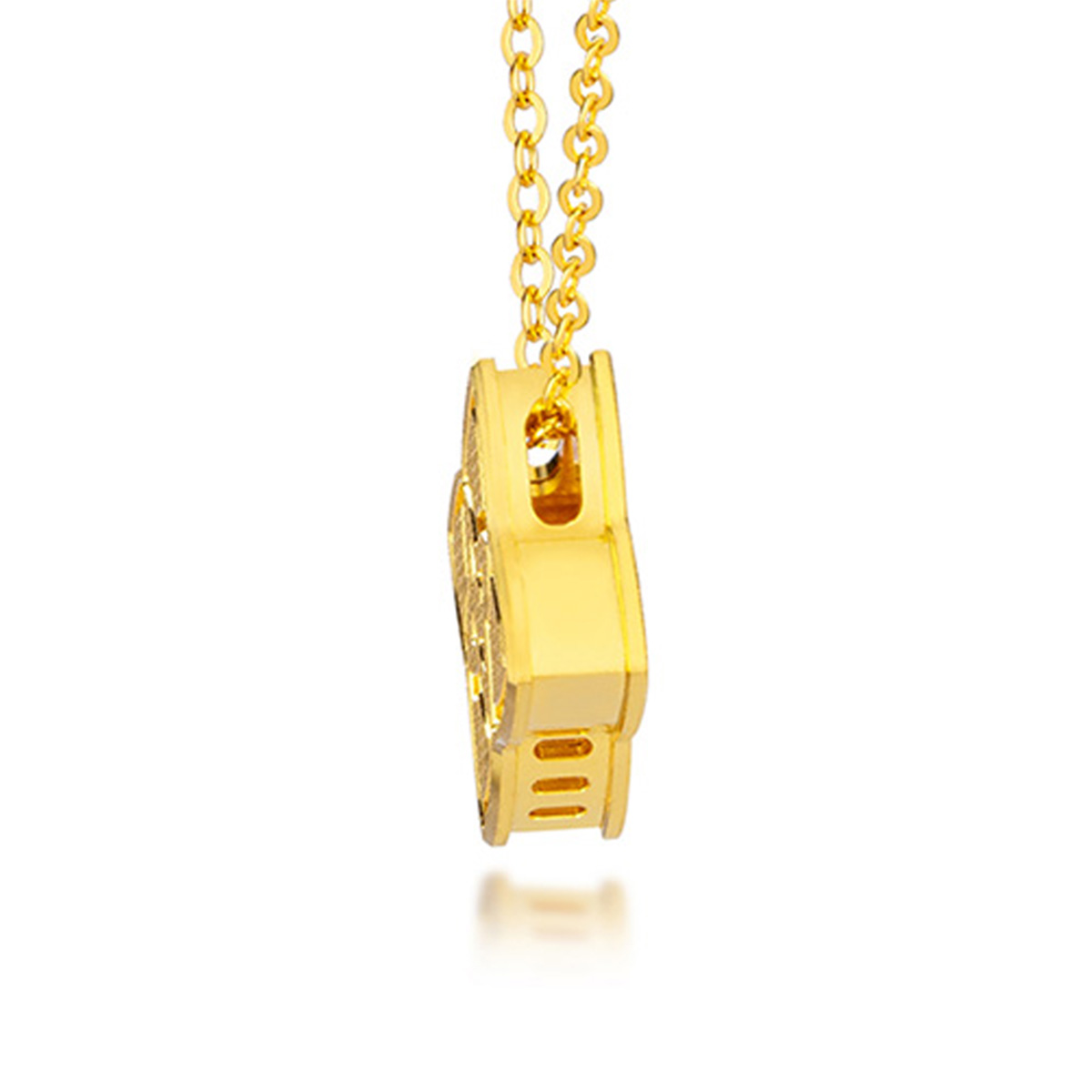 六福珠寶黃金頸鏈 - "香鏈"隨身香瓶999足金頸鏈